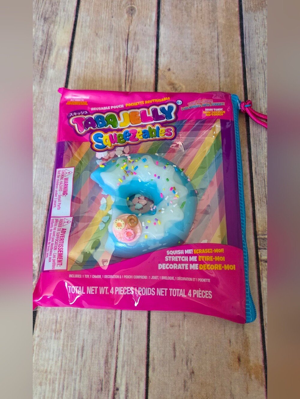 Tabajelly Squeezables Blue Donut Squishy 4pc Set NIP